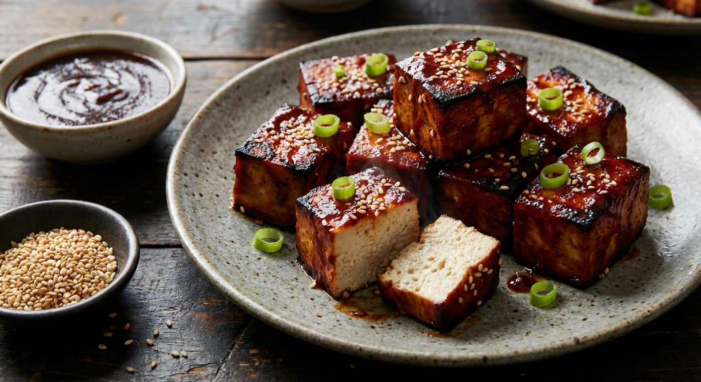 Grilled Asian Barbecue Glazed Tofu