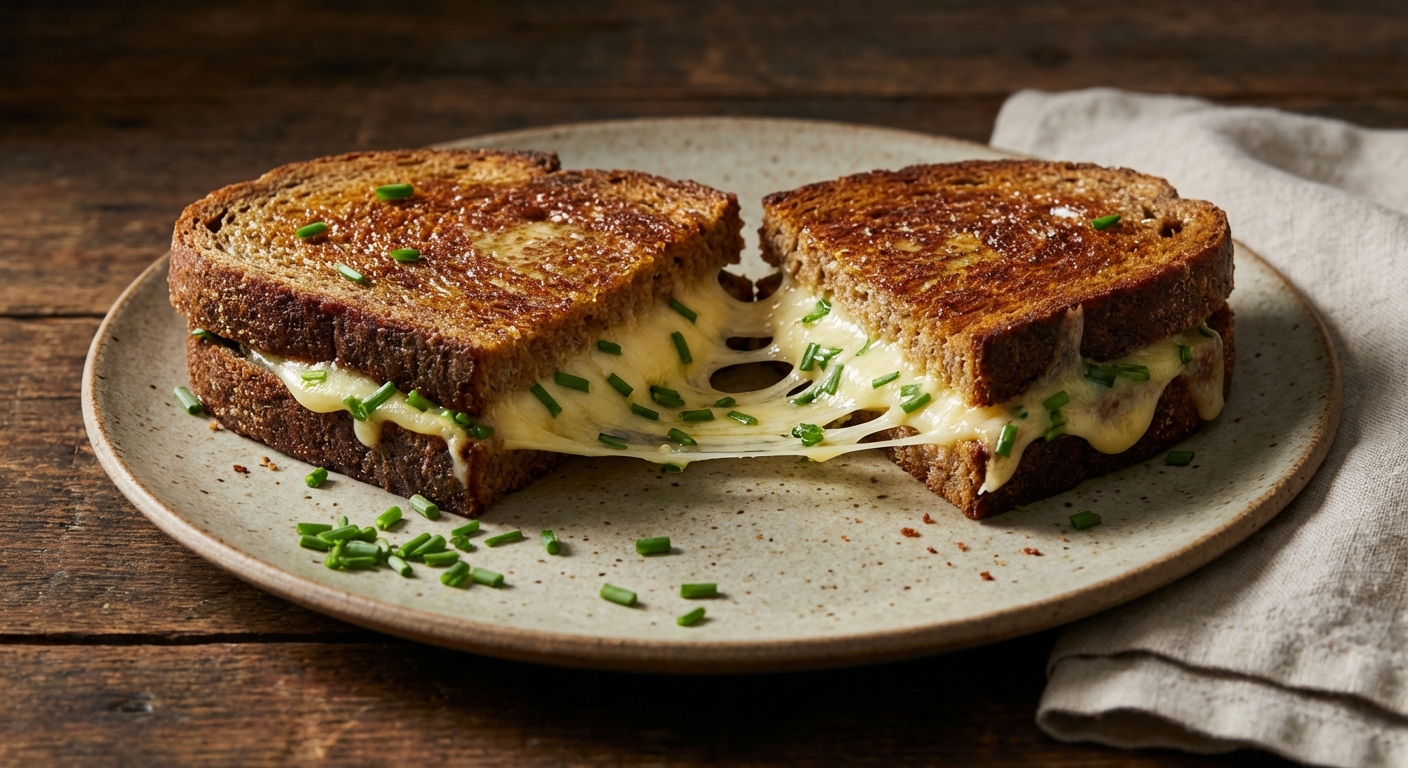 Grilled Cheese Sandwiches with Gruyère and Chives