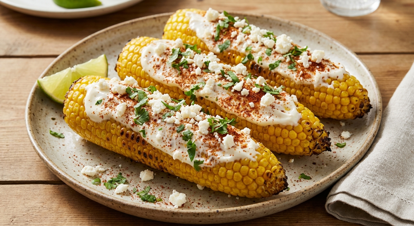 Grilled Corn with Lime and Queso Fresco