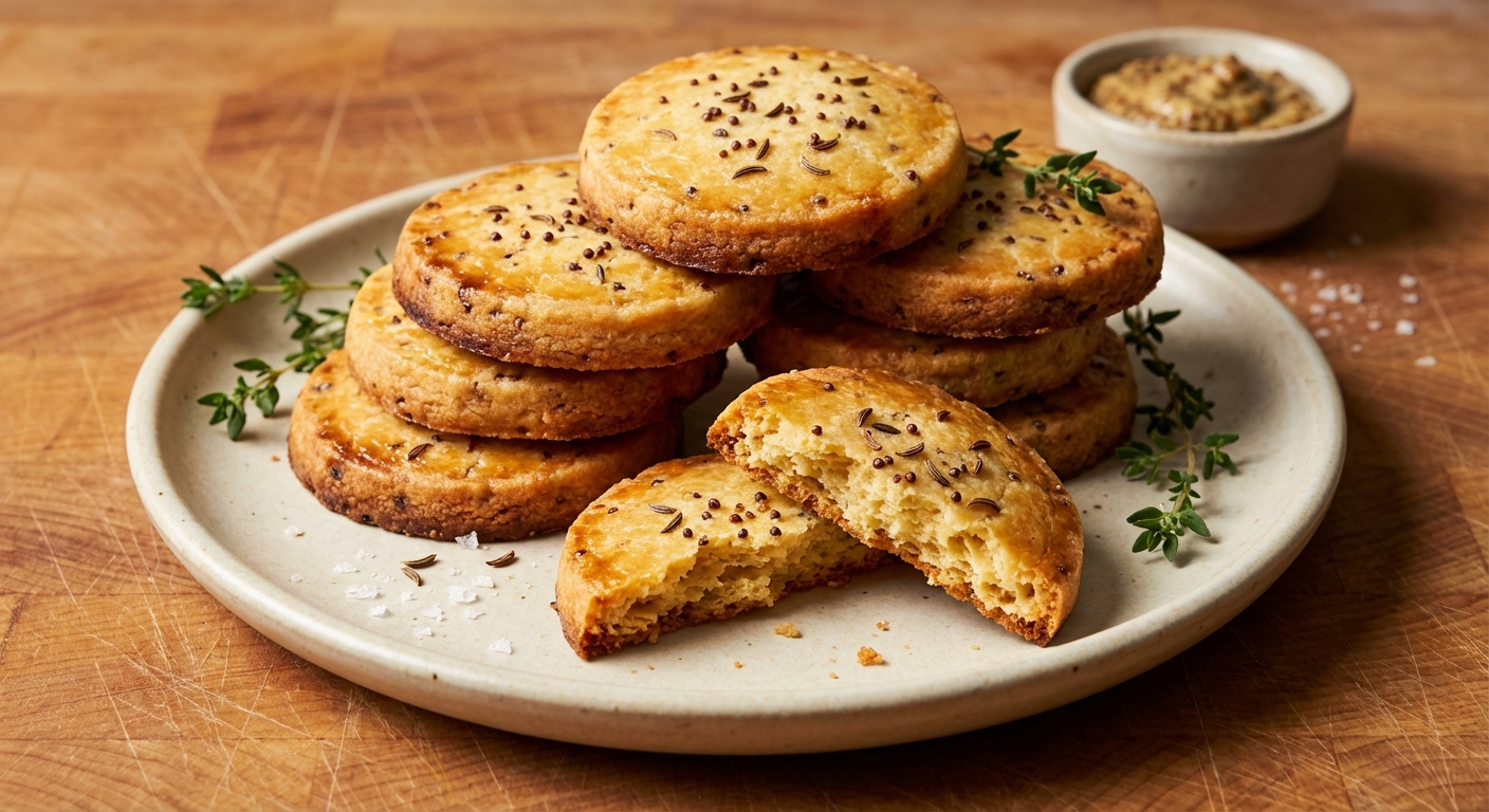 Gruyère, Mustard, and Caraway Cheese Coins