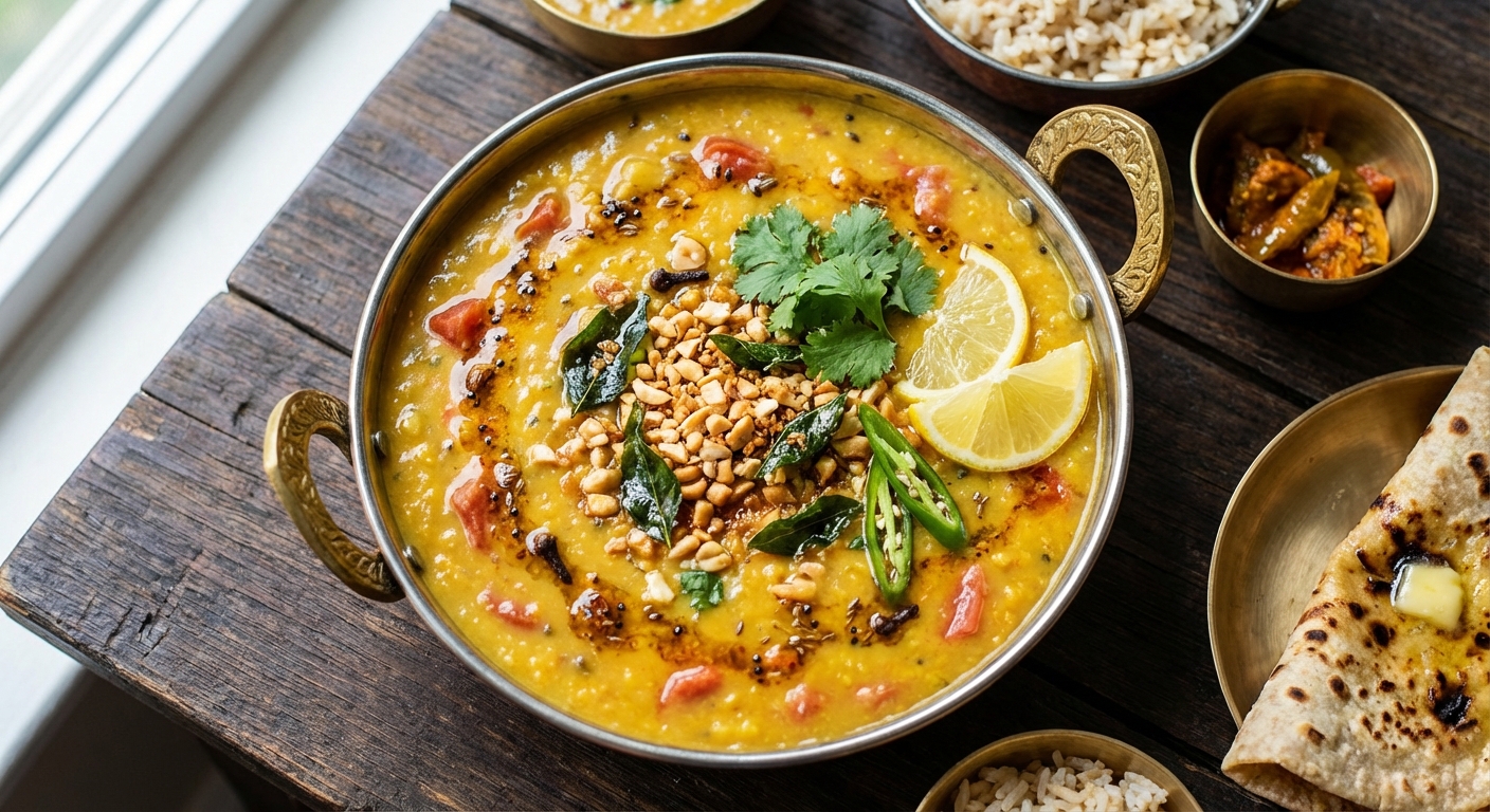 Gujarati Dal with Peanuts + Star Anise