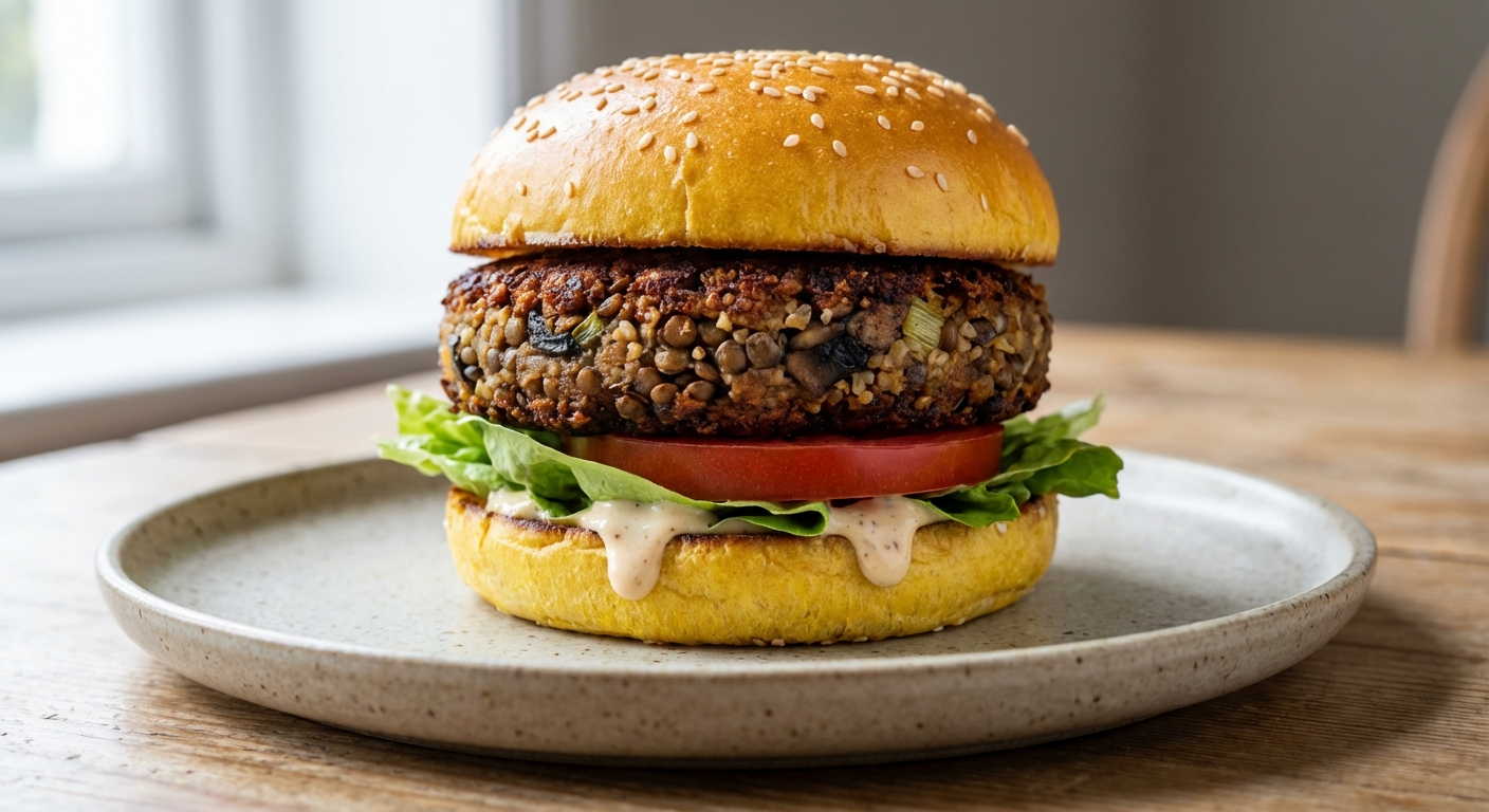 Hearty Lentil and Bulgur Burgers