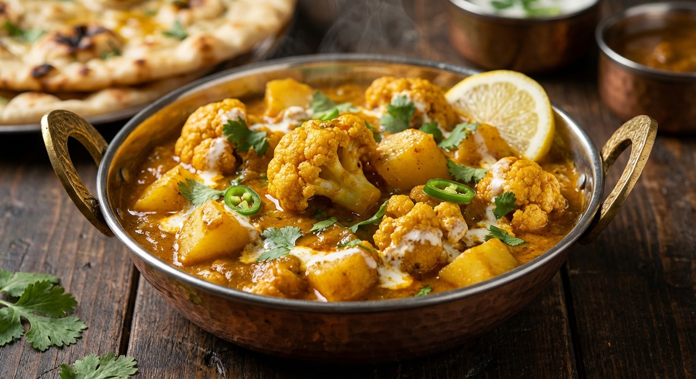 Indian-Style Vegetable Curry with Potatoes and Cauliflower