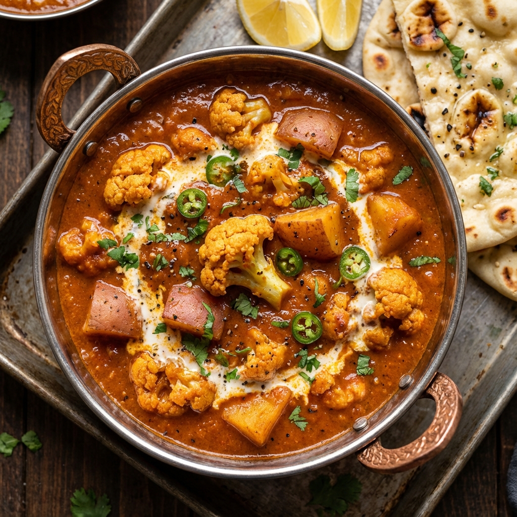 Indian-Style Vegetable Curry with Potatoes and Cauliflower