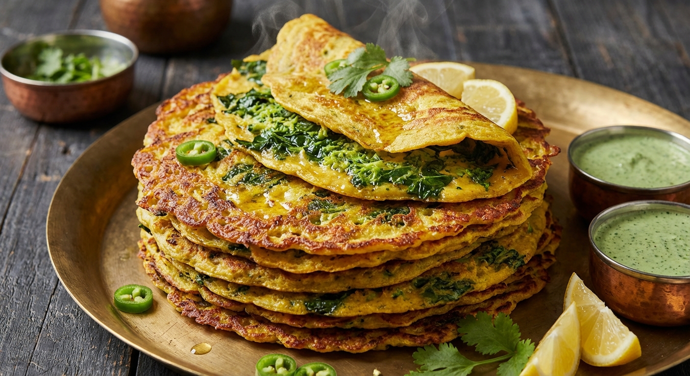 Kale and Broccoli Pudla