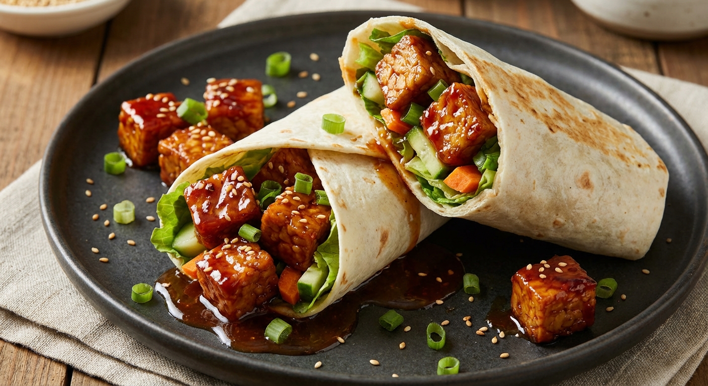 Korean Barbecue Tempeh Wraps
