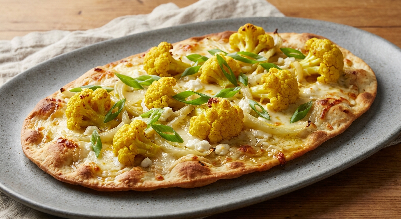 Lavash with Curried Cauliflower and Fennel