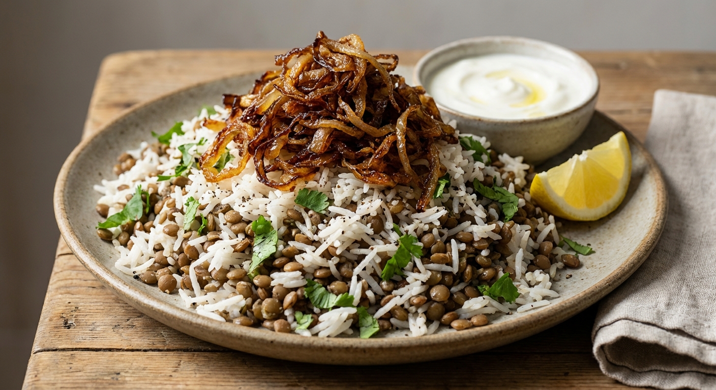 Lentils, Rice, and Crispy Onions (Mujaddara)