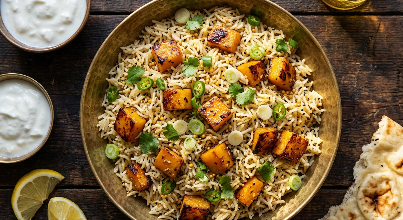 Lime Pickle Rice with Roasted Squash