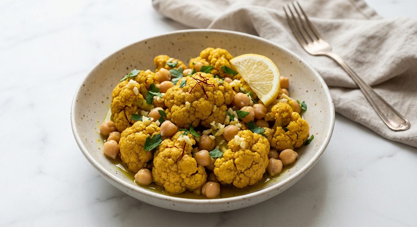Marinated Cauliflower and Chickpeas with Saffron