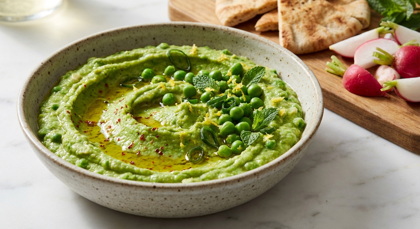 Minty Spring Pea and Bean Dip