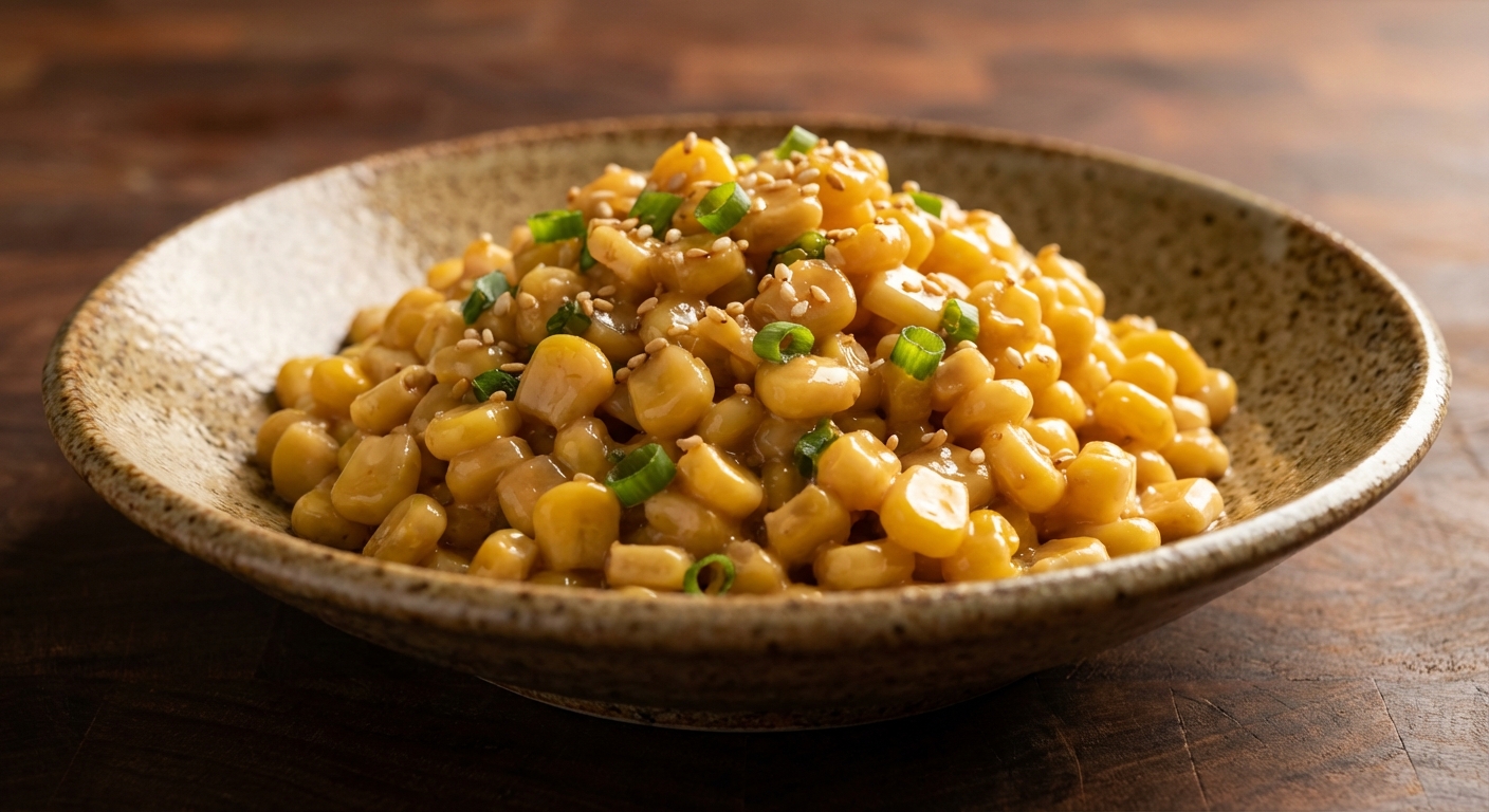 Miso-Ginger Corn with Scallions and Sesame