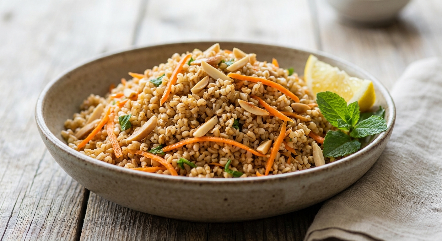 Moroccan-Style Bulgur Salad with Carrots and Almonds