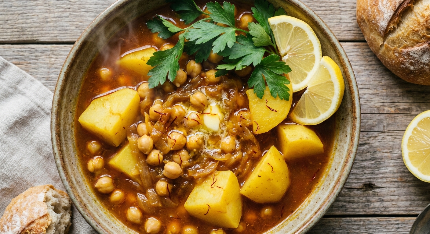 Moroccan Vegetable Stew with Chickpeas and Potatoes