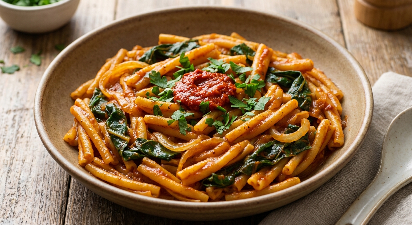 Moroccan Vegetable Stew with Harissa and Pasta