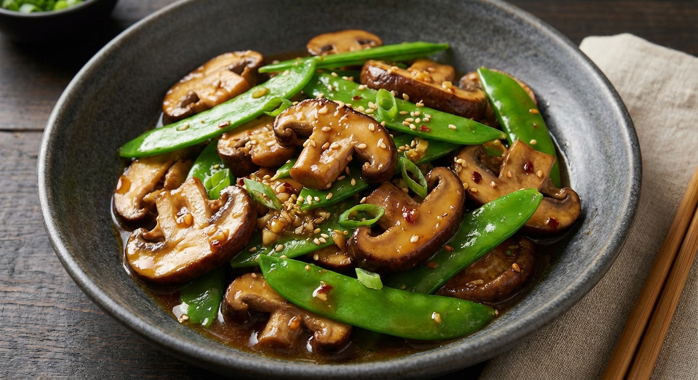 Mushroom and Snow Pea Stir-Fry