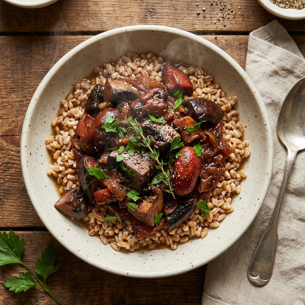 Mushroom Ragu with Farro