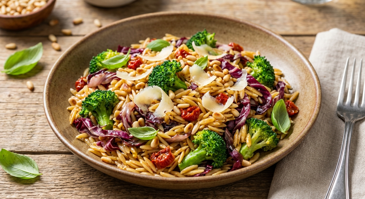 Orzo Salad with Broccoli and Radicchio