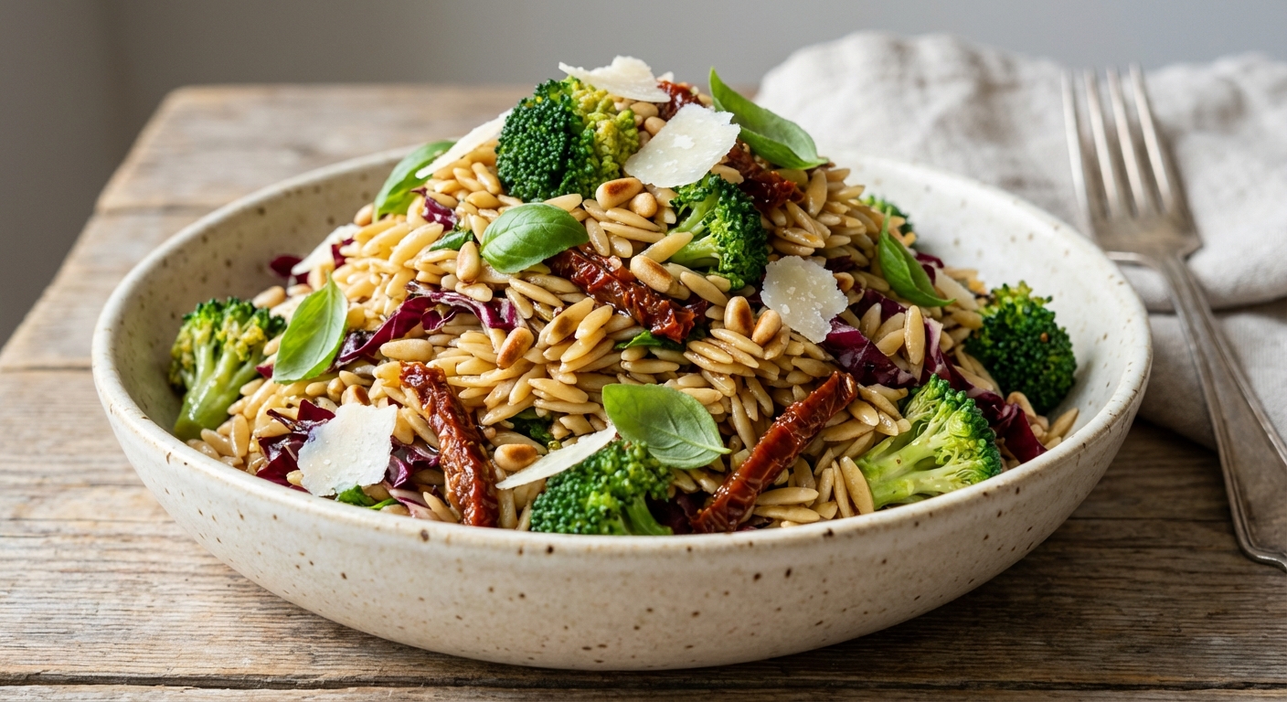 Orzo Salad with Broccoli and Radicchio