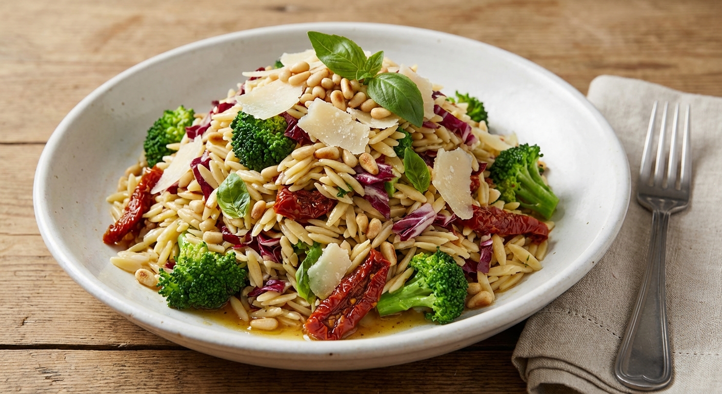 Orzo Salad with Broccoli and Sun-Dried Tomatoes