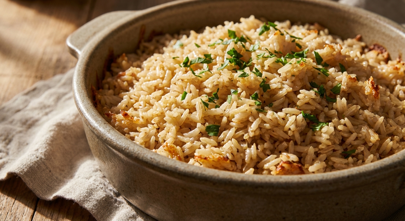 Oven-Baked Brown Rice