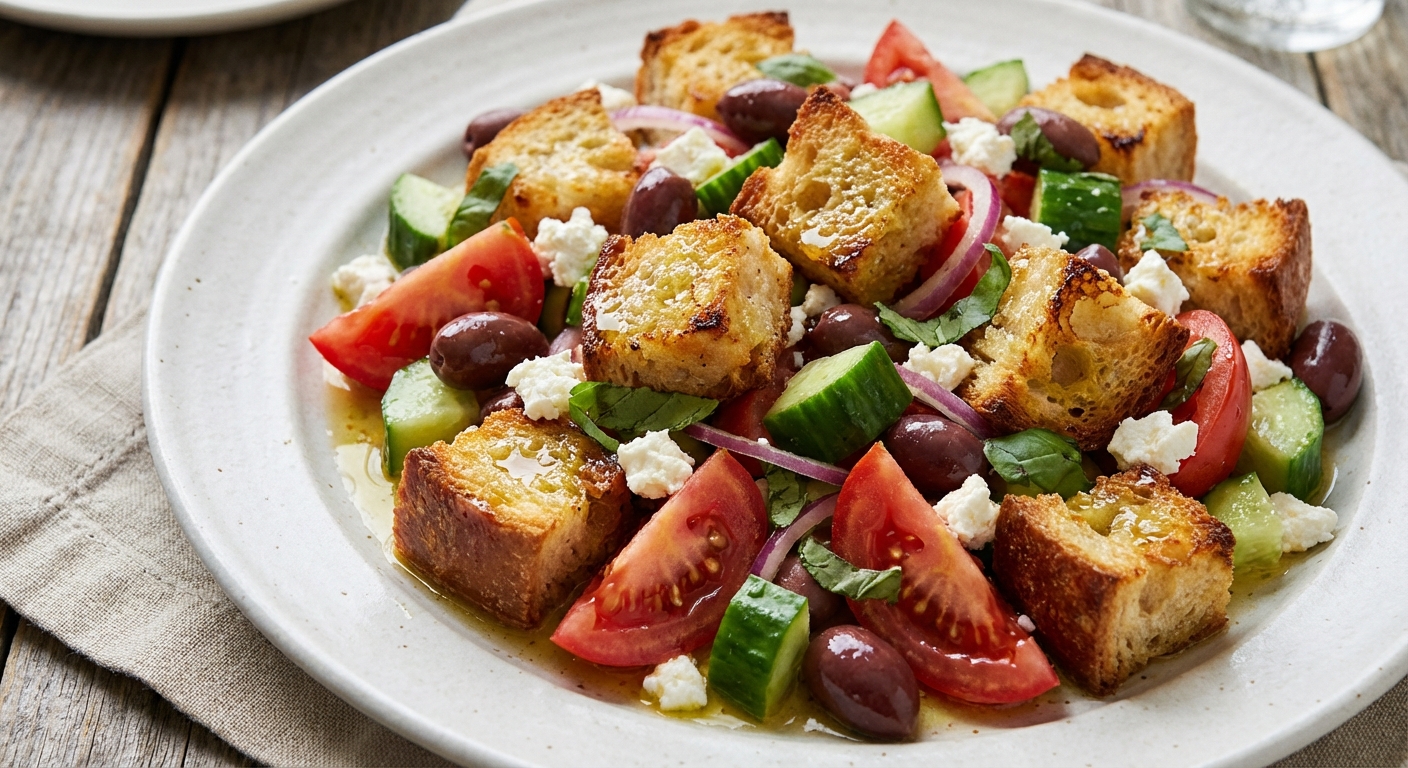 Panzanella with Olives and Feta