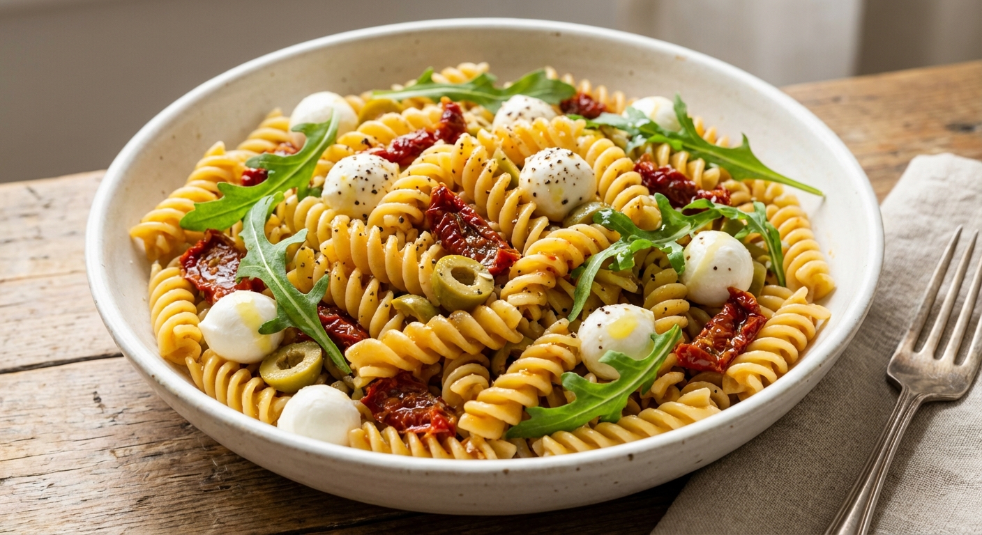 Pasta Salad with Arugula and Sun-Dried Tomato Vinaigrette