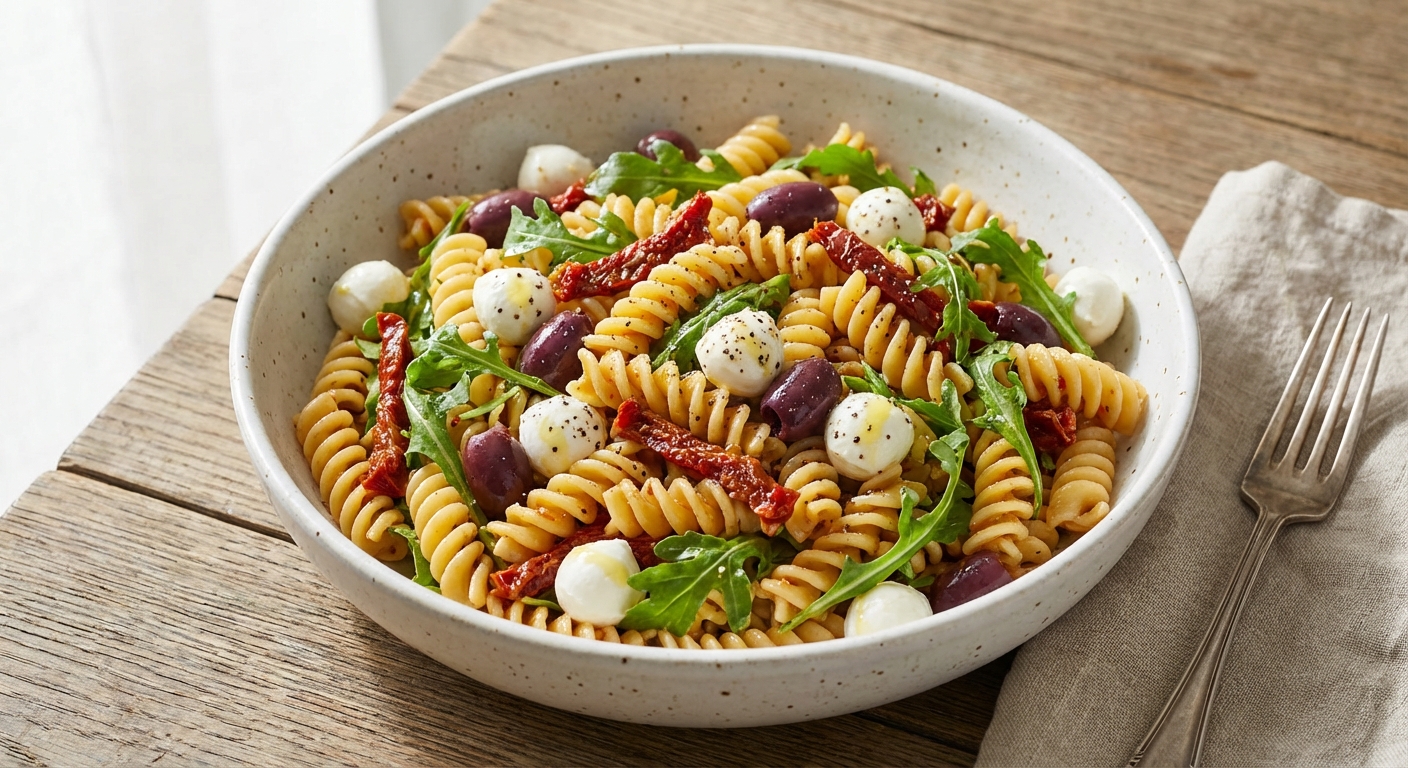 Pasta Salad with Fresh Mozzarella and Sun-Dried Tomatoes
