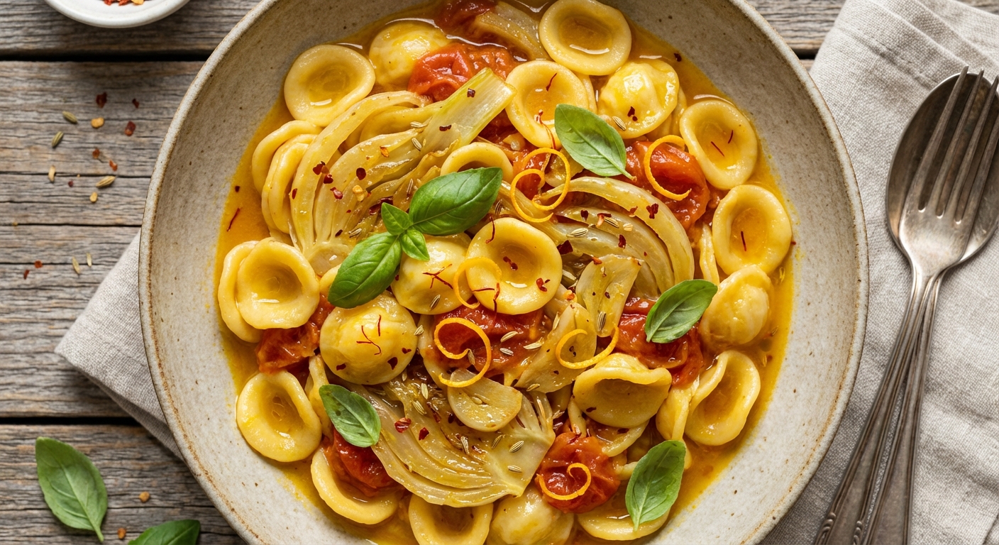 Pasta with Fennel, Tomatoes, and Orange