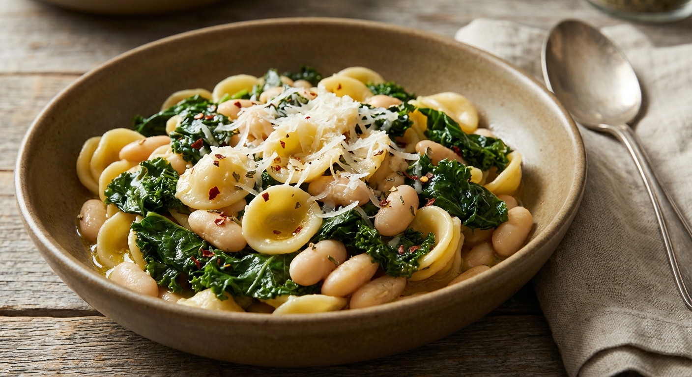Pasta with Kale and White Beans