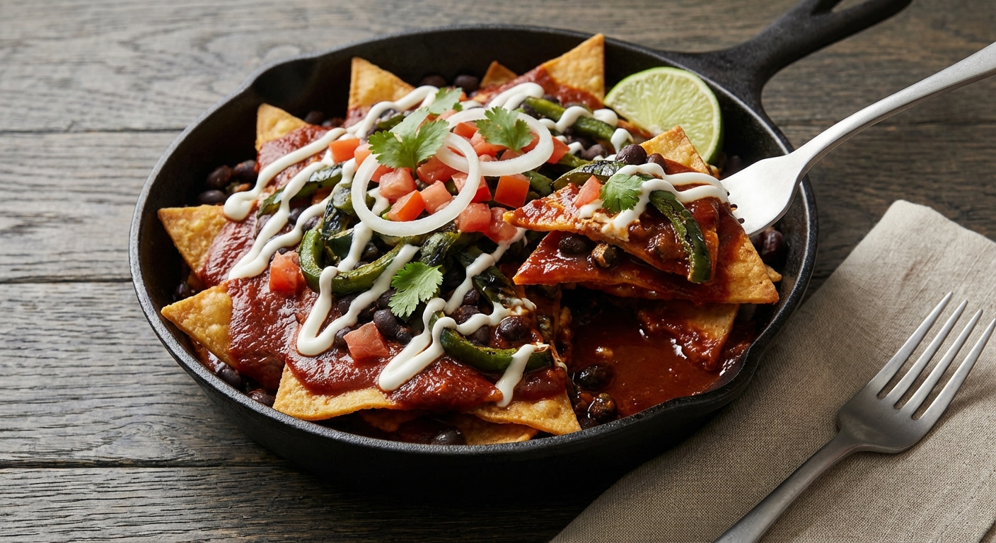 Poblano and Black Bean Chilaquiles