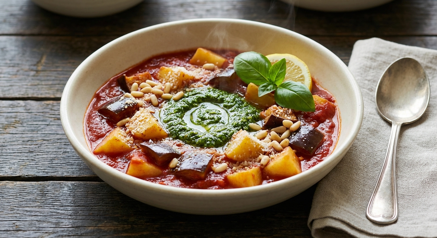 Provençal Vegetable Stew with Basil Pesto