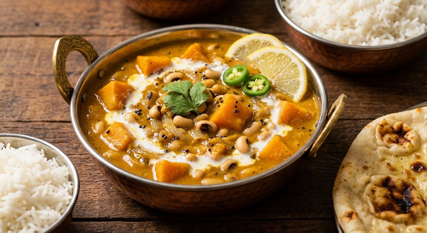 Pumpkin, Black-Eyed Pea, + Coconut Curry