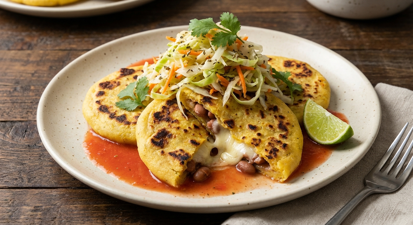 Pupusas with Tangy Cabbage Slaw