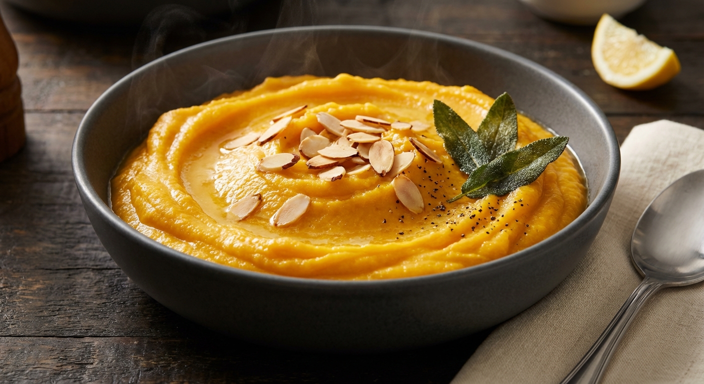 Pureed Butternut Squash with Sage and Toasted Almonds