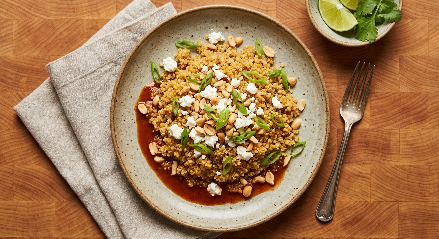 Quinoa Pilaf with Chipotle, Queso Fresco, and Peanuts