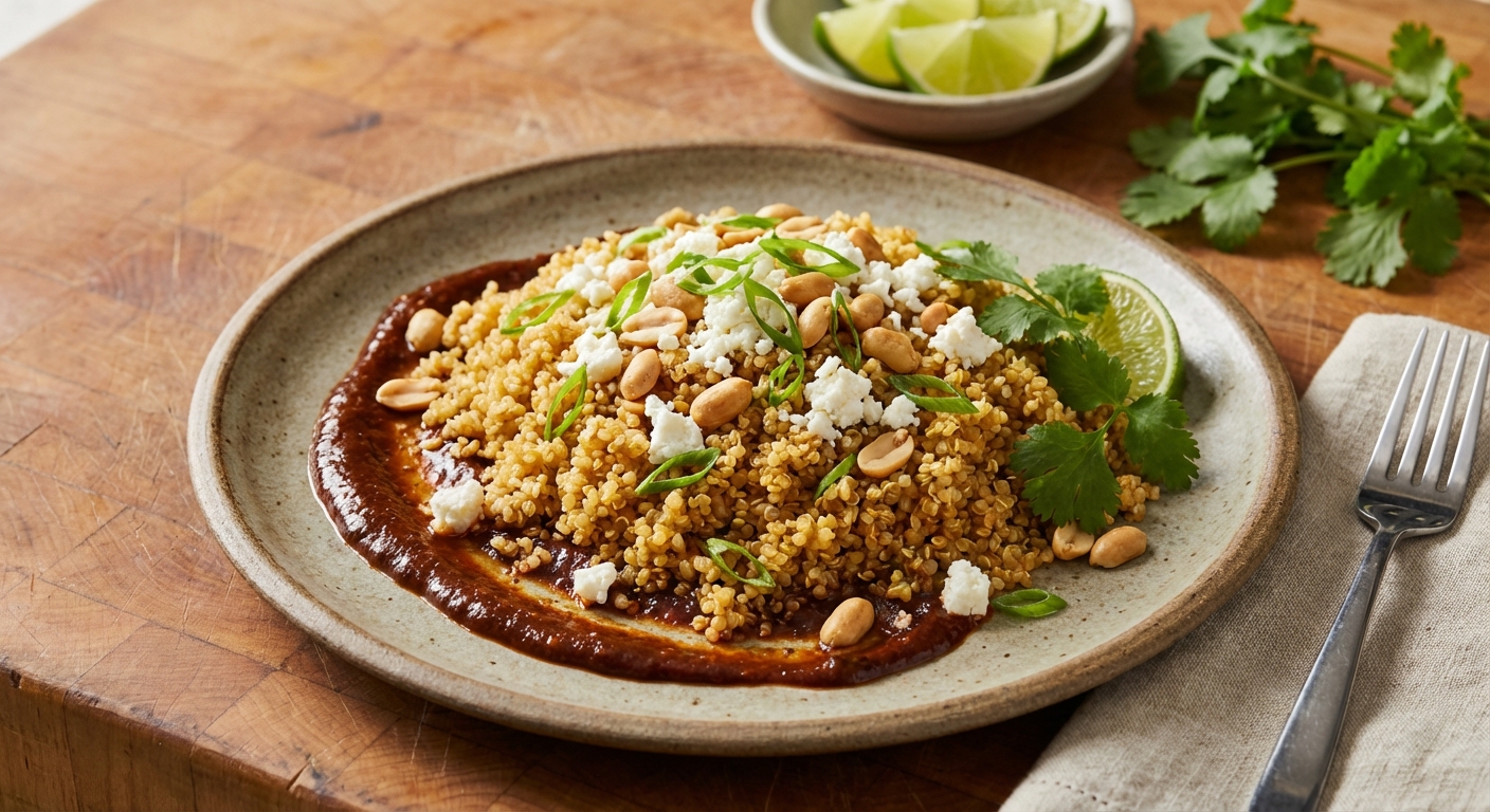 Quinoa Pilaf with Chipotle, Queso Fresco, and Peanuts