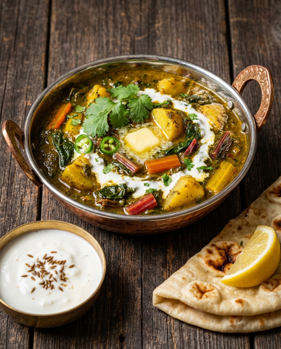 Rainbow Chard Saag Aloo