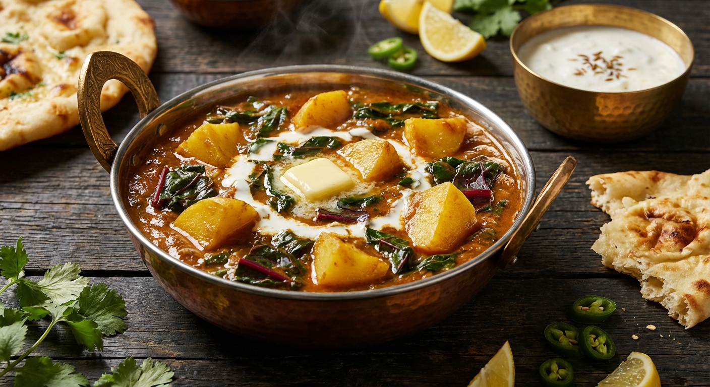 Rainbow Chard Saag Aloo