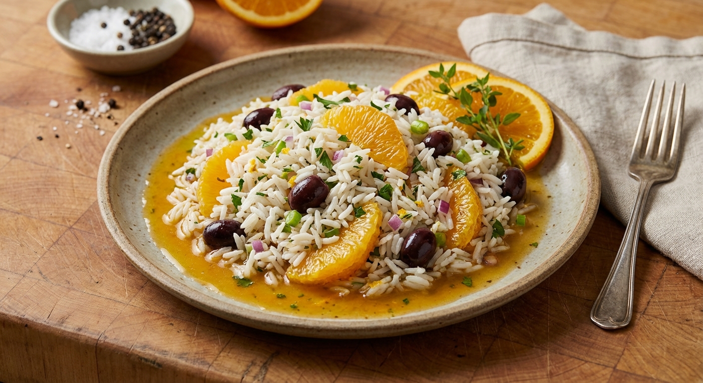 Rice Salad with Oranges and Olives