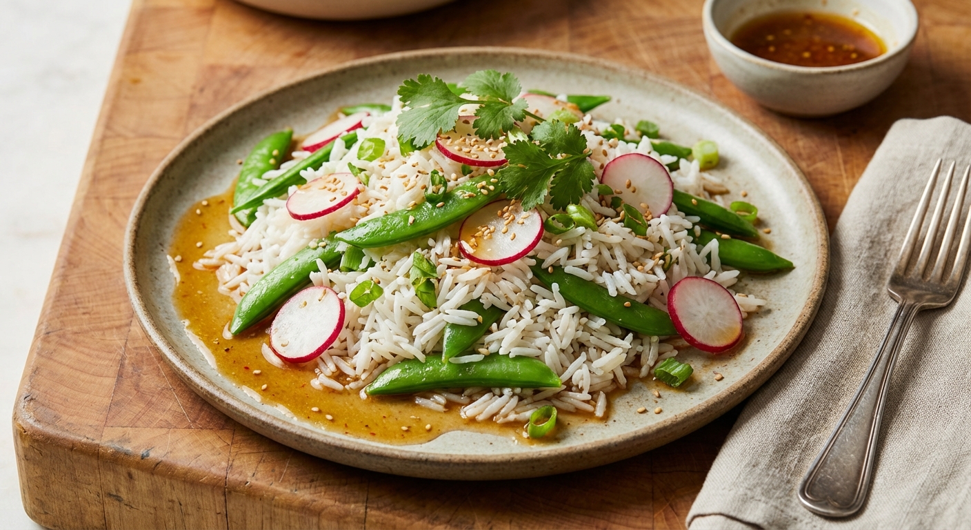 Rice Salad with Snap Peas and Radishes