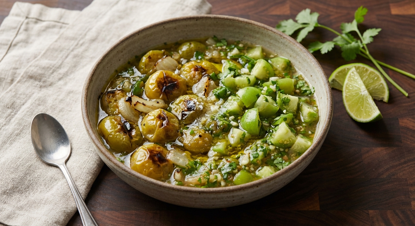 Roasted and Fresh Tomatillo Salsa