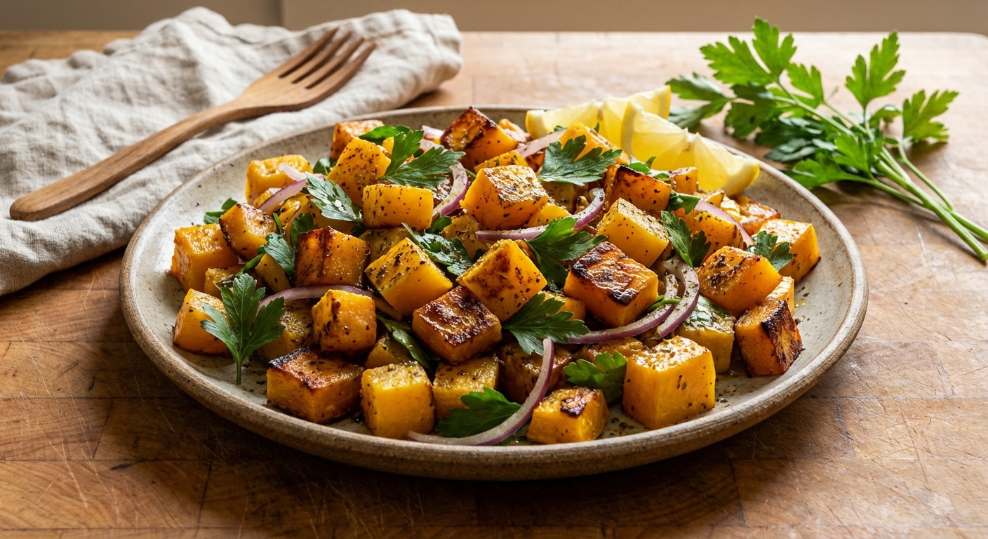Roasted Butternut Squash Salad with Za’atar and Parsley