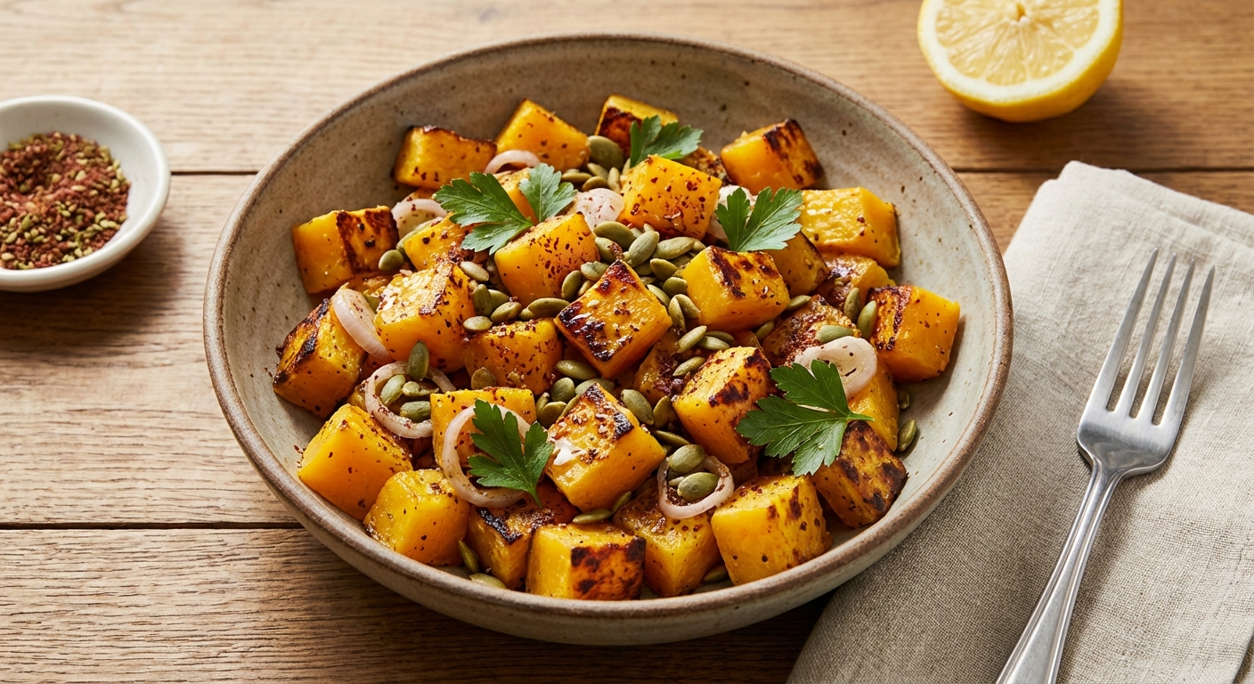 Roasted Butternut Squash Salad with Za'atar and Pepitas