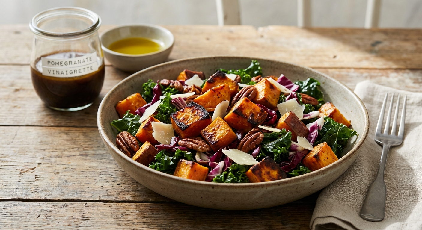 Roasted Sweet Potato and Kale Salad
