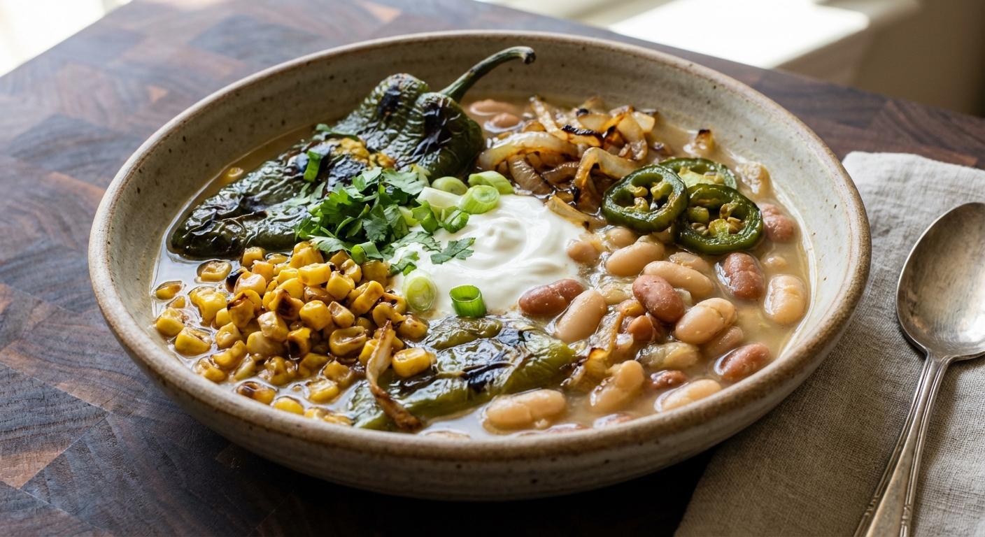 Roasted Vegetable White Chili