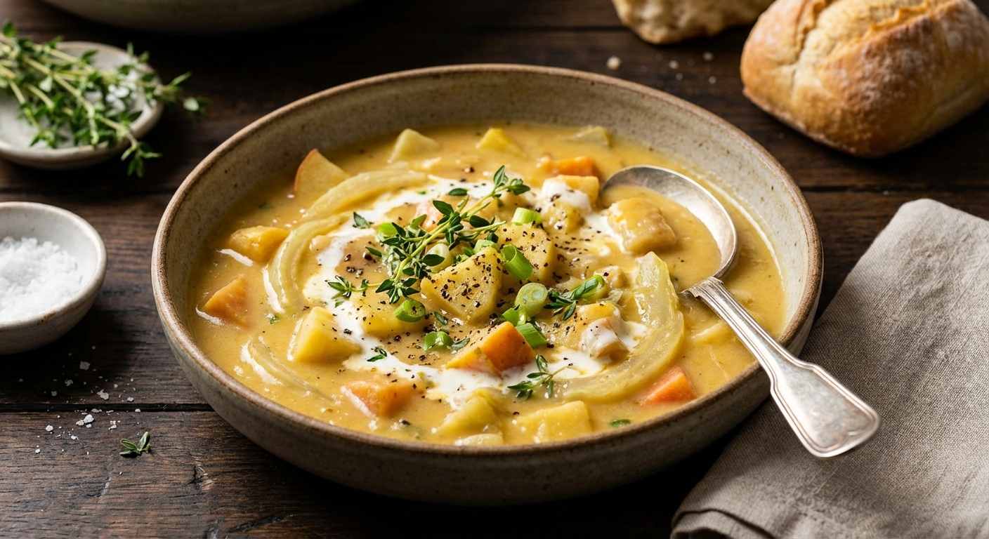 Root Vegetable and Apple Chowder