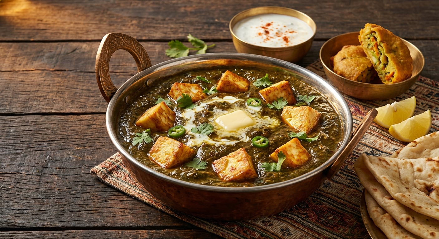 Saag Paneer with Homemade Cheese
