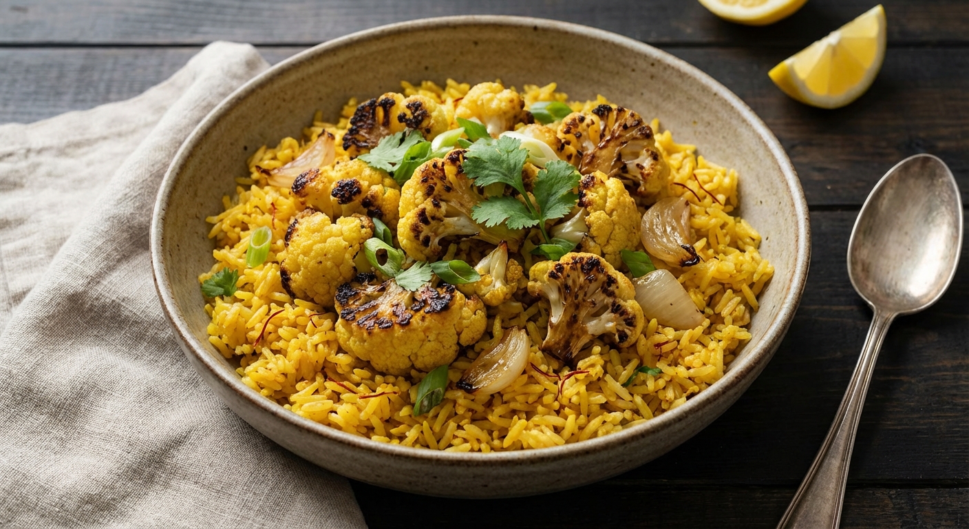 Saffron Rice with Roasted Cauliflower
