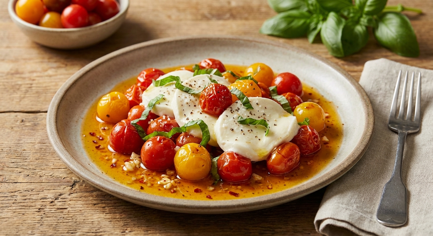 Sautéed Cherry Tomato and Fresh Mozzarella Topping